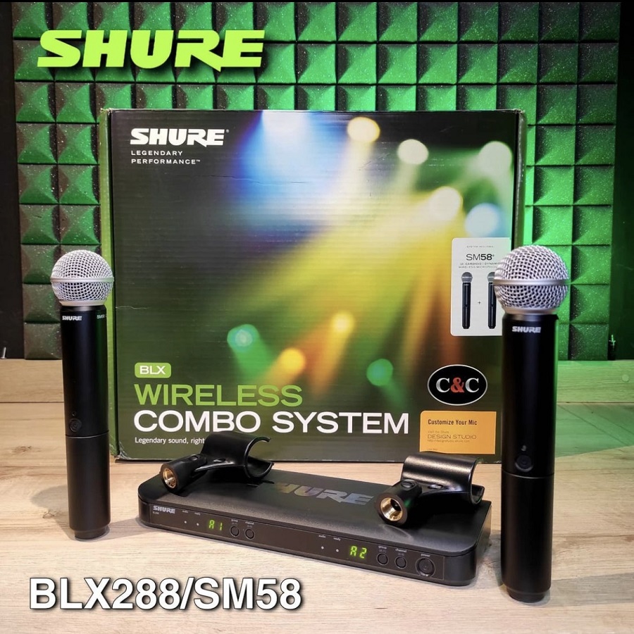 SHURE - BLX288/SM58 Microfono de mano inalambrico de dos canales