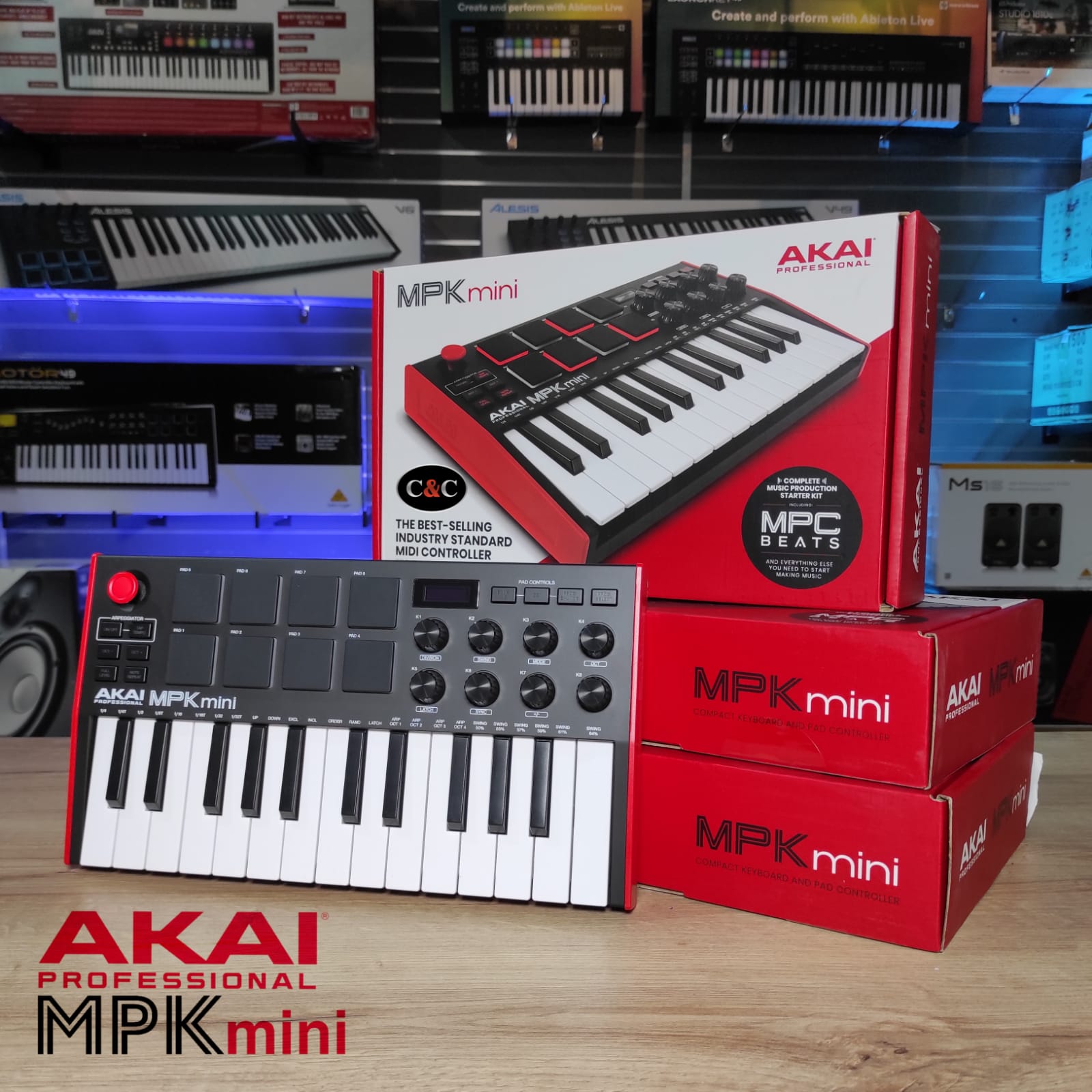 Controlador MIDI Con USB Negro Akai MPKMINI3B